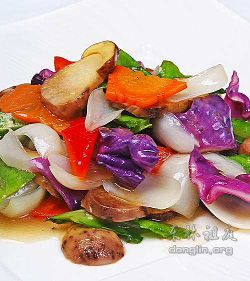 东林素食--百合龙豆炒牛肝菌_东林祖庭 东林素食--百合龙豆炒牛肝菌_东林祖庭